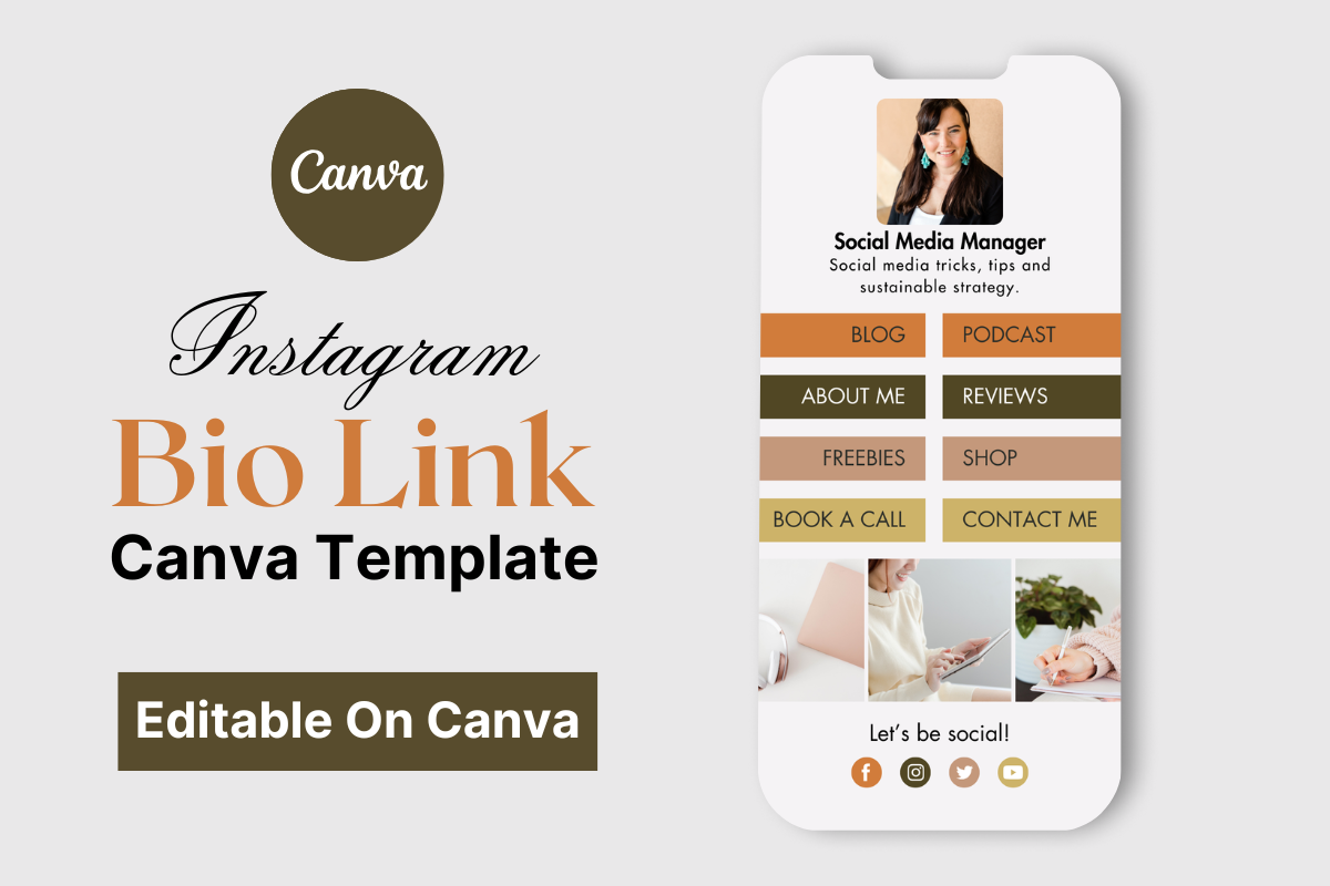 Link in Bio Editable Canva Template Graphic by Grow Your Biz · Creative ...