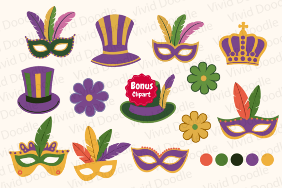 Mardi Gras Festive Font PNG with transparent background - Preview 1