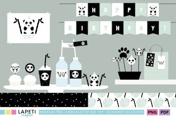 Panda Black and White Kids Party Decor