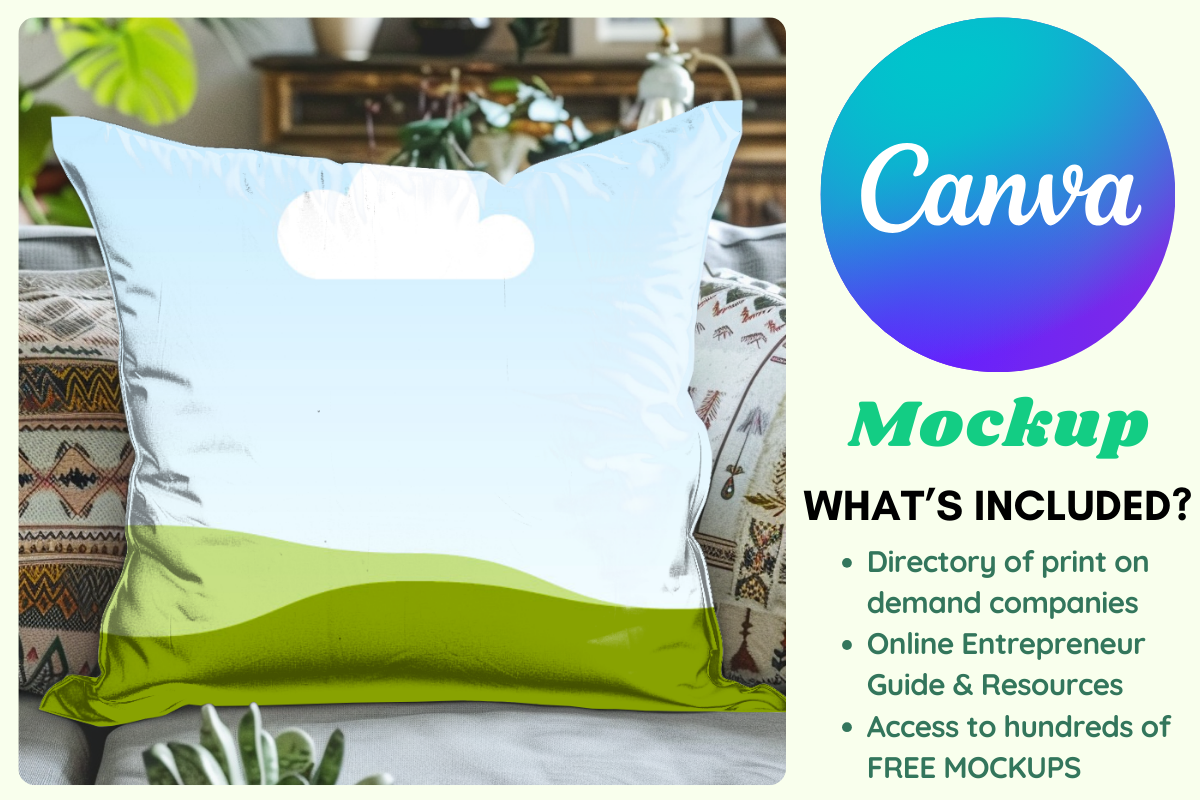 Square Throw Pillow Canva Frame Mockup