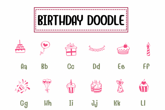 Birthday Doodle Font - Preview 1
