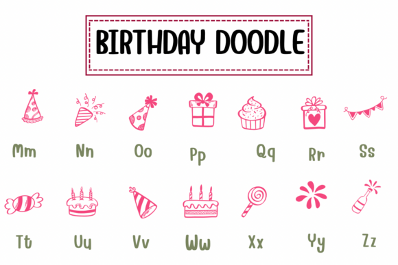 Birthday Doodle Font - Preview 2