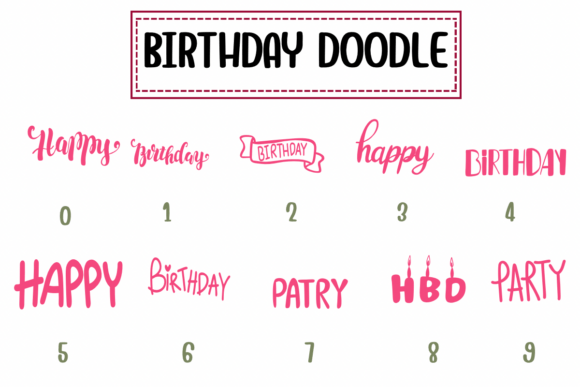 Birthday Doodle Font - Preview 3