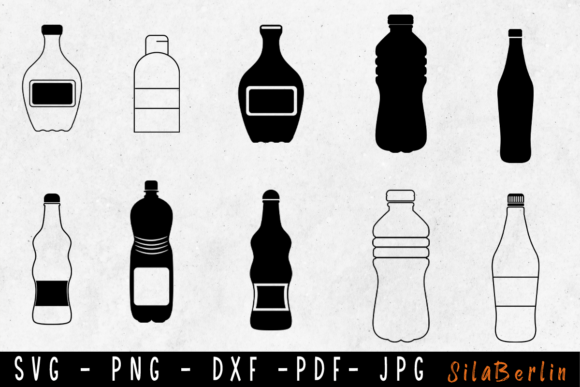 Bottle SVG Bundle, Glass Bottle Cricut Graphic by SilaBerlin · Creative ...