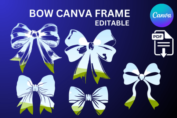 Coquette Bows Canva Frame Ribbon