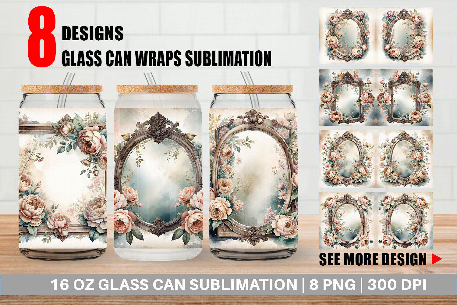 Glass Can Antique Mirror Graphic by Artnoy · Creative Fabrica