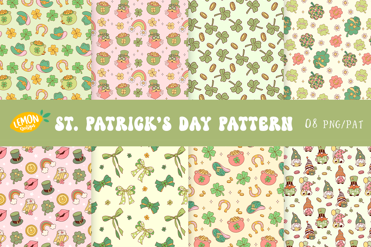 Jan Patrick Pattern St. Patrick's Day Pattern Bundle Graphic by Lemon.design · Creative Fabrica
