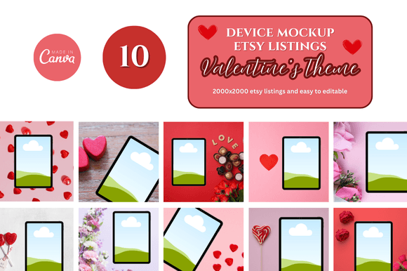 Tablet Canva mockup templates for Etsy digital product listings
