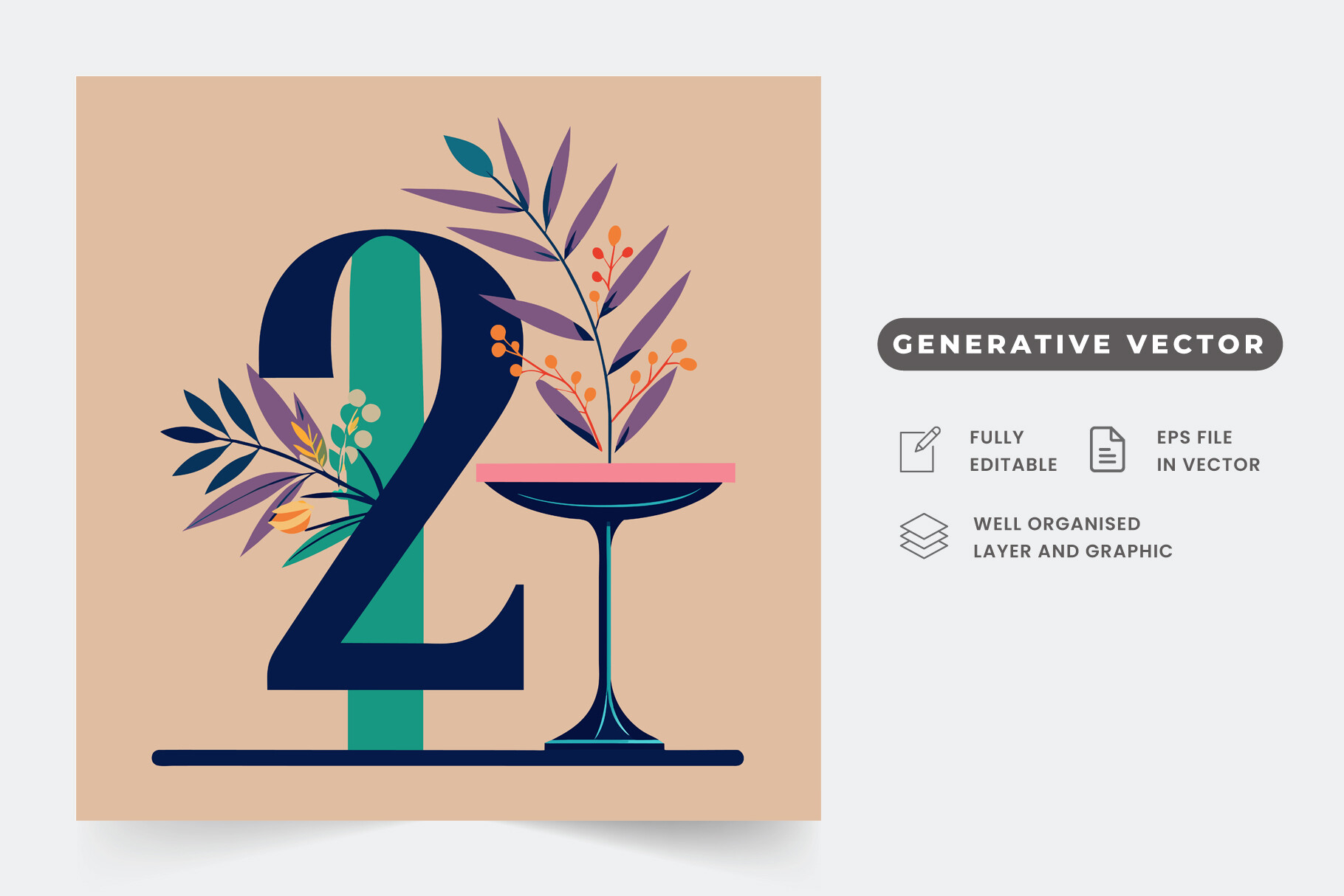A sleek and modern table number design f