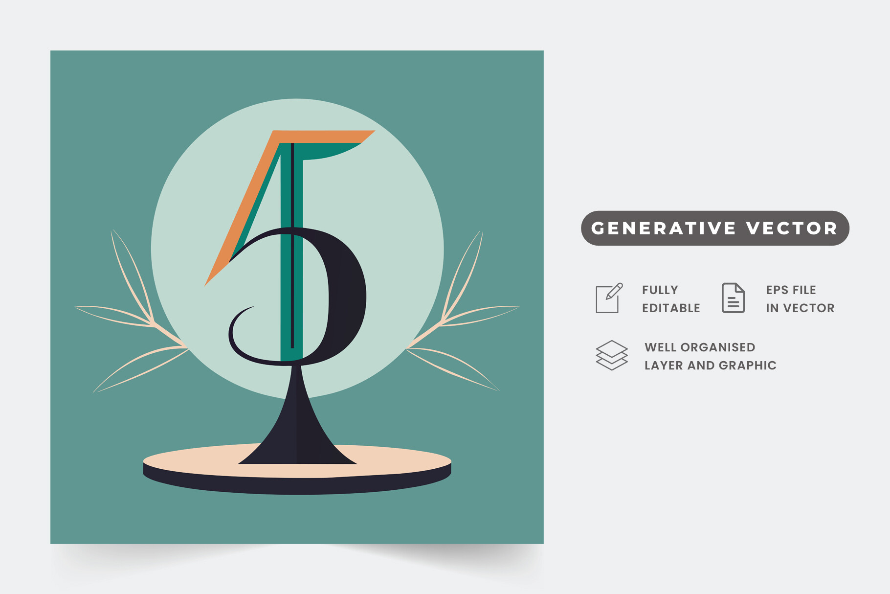 A sleek, modern table number design feat