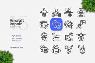 Aircraft Repair Icons Graphic by upnowgraphic · Creative Fabrica