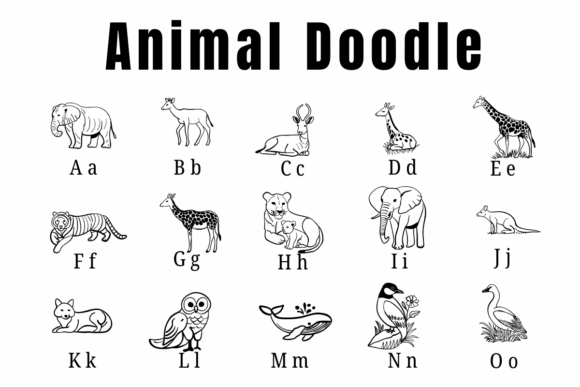 Animal Doodle Font - Preview 1