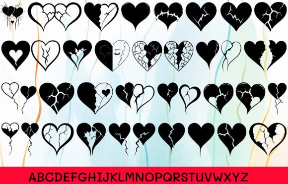 Broken Heart Heart Font - Preview 1