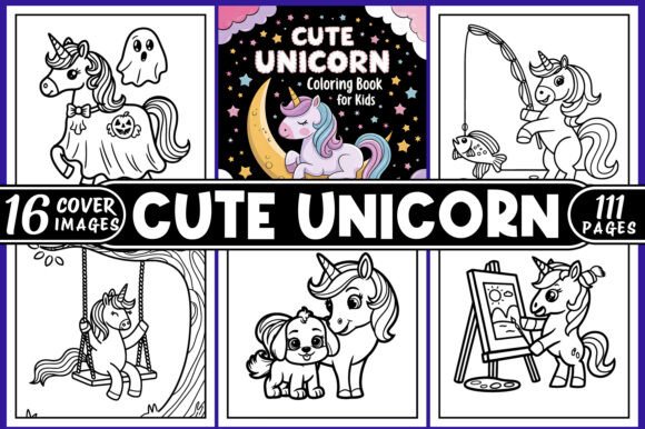 Cute Unicorn Coloring Pages for Kids Graphic by KIDS ZONE · Creative ...