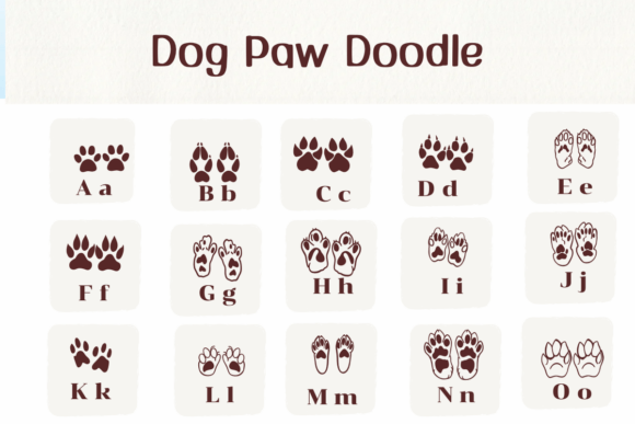 Dog Paw Doodle Font - Preview 1