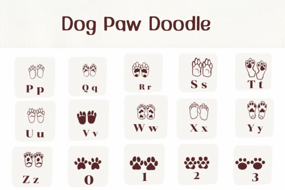 Dog Paw Doodle Font - Preview 2