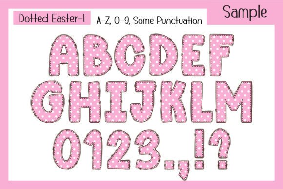 Dotted Easter Font PNG with transparent background - Preview 2