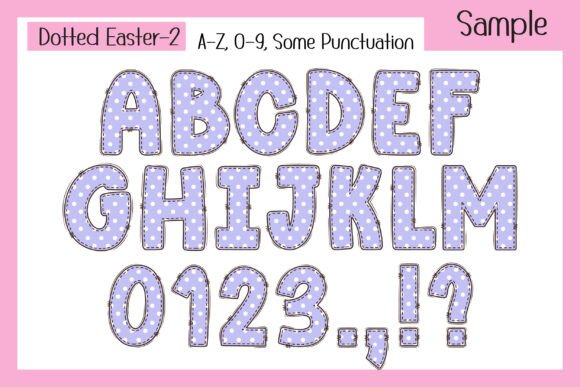 Dotted Easter Font PNG with transparent background - Preview 3