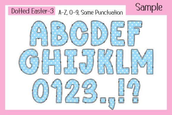 Dotted Easter Font PNG with transparent background - Preview 4