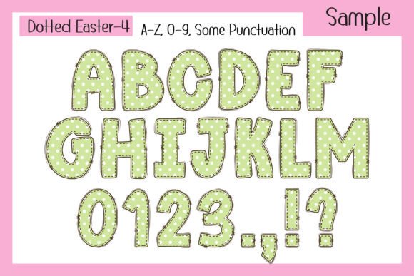 Dotted Easter Font PNG with transparent background - Preview 5