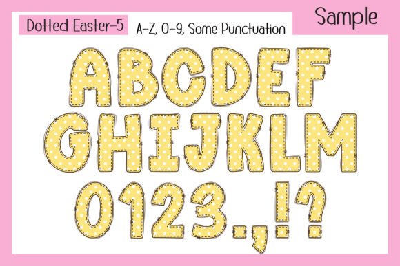 Dotted Easter Font PNG with transparent background - Preview 6
