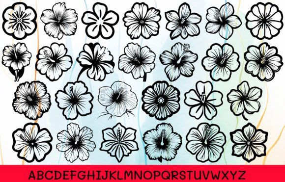 Hibiscus Flower Font - Preview 1