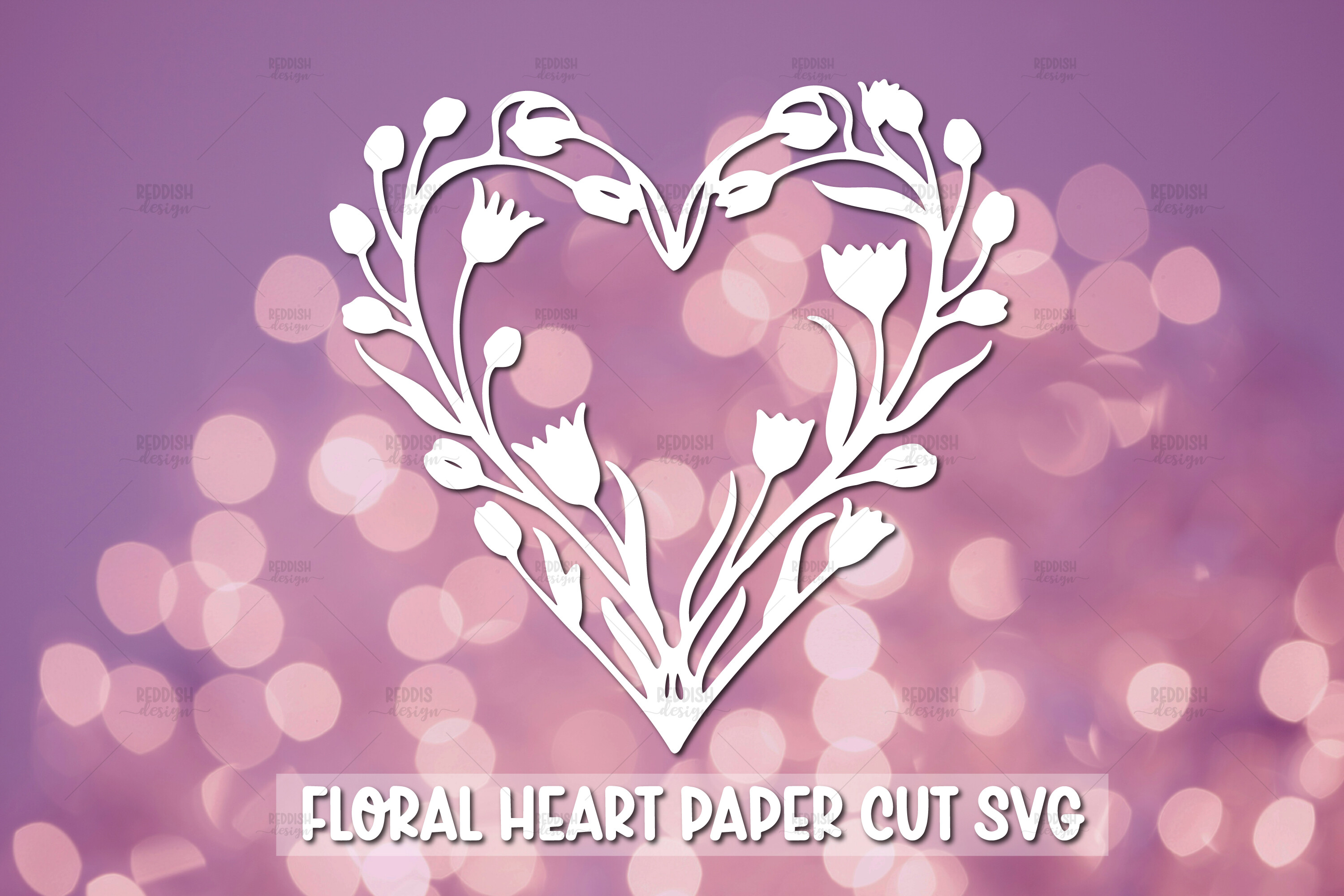 Paper Cut Floral Heart SVG Graphic by reddish · Creative Fabrica