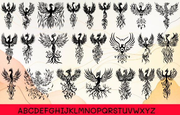 Phoenix Native American Tribal Font PNG with transparent background - Preview 1