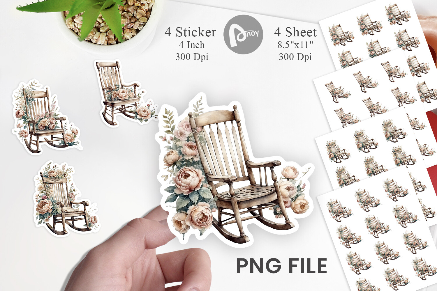 Rocking R Sticker Rocking Chair Sticker Graphic by Artnoy · Creative Fabrica