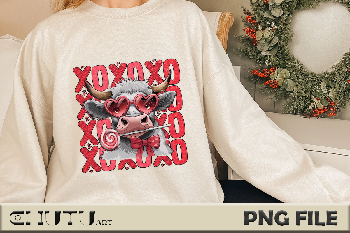 XOXO Valentine Cow PNG - Cute Heart Cow Graphic by CHUTU art · Creative ...