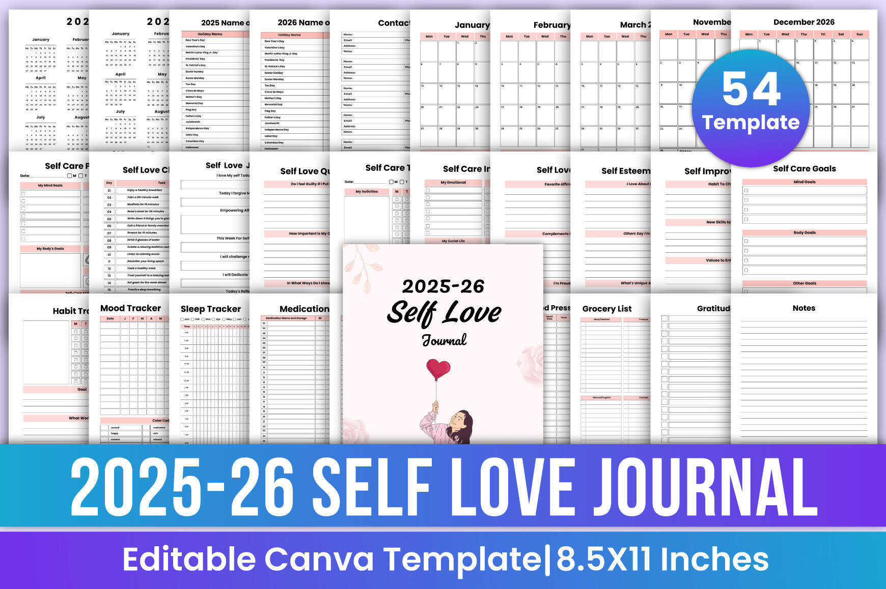 2025-26 Self Love Journal Canva Template Graphic by Mustafiz · Creative ...