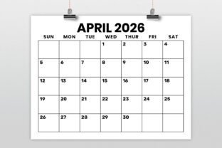 2026 8.5 X 11 Inch Large Number Calendar Graphic by Running With Foxes ...