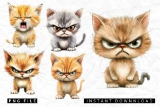 Angry Grumpy Cat PNG Clipart Bundle Graphic by zahed6525 · Creative Fabrica