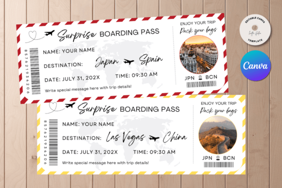 Editable Boarding Pass Template