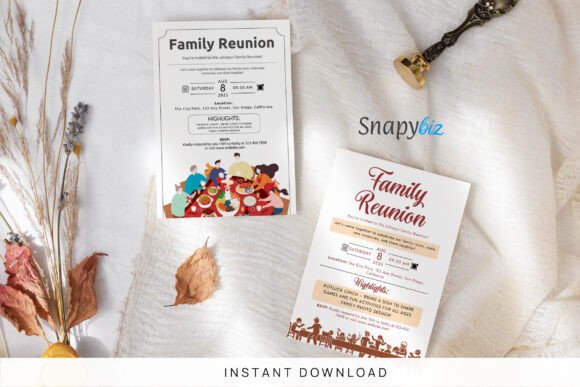 Family Reunion Invitation Canva Template