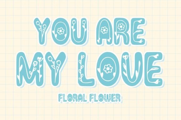 Floral Flower Font PNG with transparent background - Preview 1