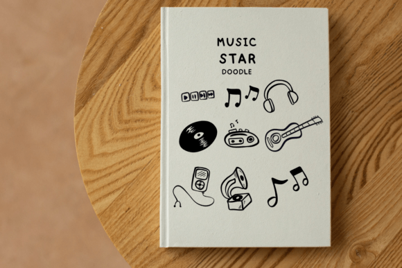 Music Star Doodle Font PNG with transparent background - Preview 1