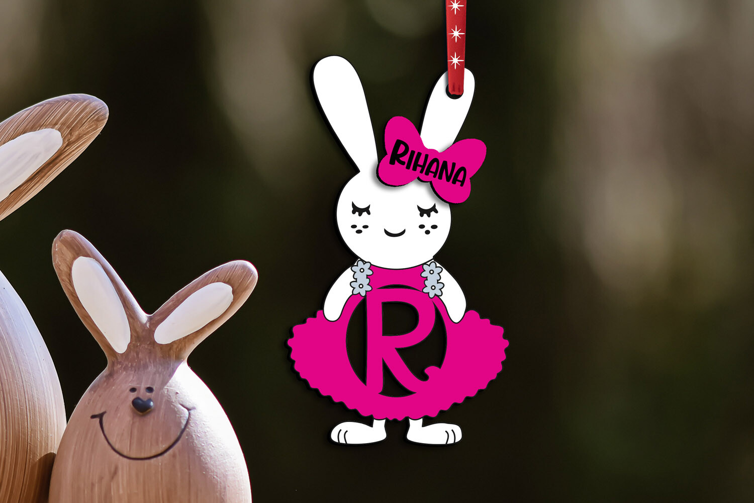 SVG Letter R Easter Bunny Dress Laser · Creative Fabrica