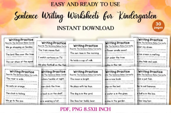 Sentence Writing Worksheets