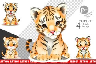 Watercolor Clipart Tiger Wildlife Graphic by Artnoy · Creative Fabrica