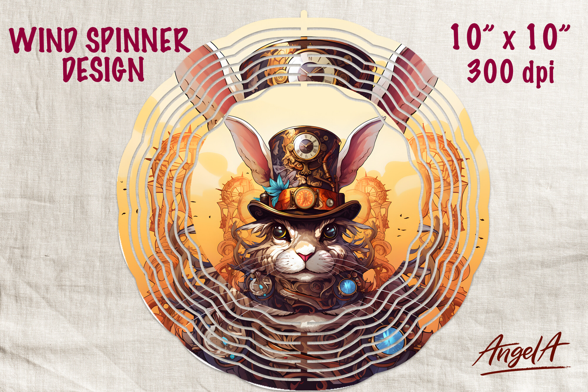 Wind Punk Steampunk Bunny, Easter Wind Spinner Graphic by Angel-A · Creative Fabrica