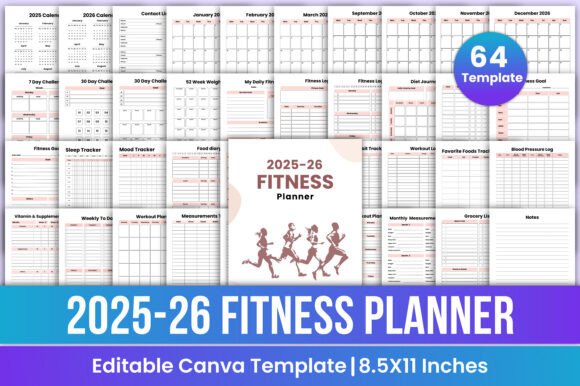 2025-26 Fitness Planner Canva Template