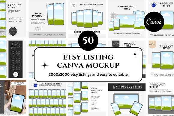 50 Etsy Canva Mockup