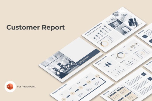 Preview of Customer Report PowerPoint marketing presentation template