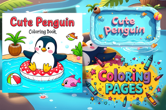 Cute Penguin Coloring Book for Toddlers