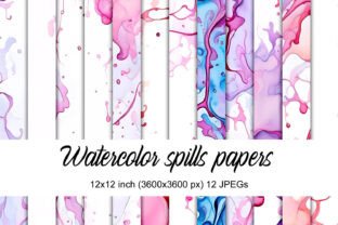 Watercolor Spills Papers Graphic by Andrea Kostelic · Creative Fabrica
