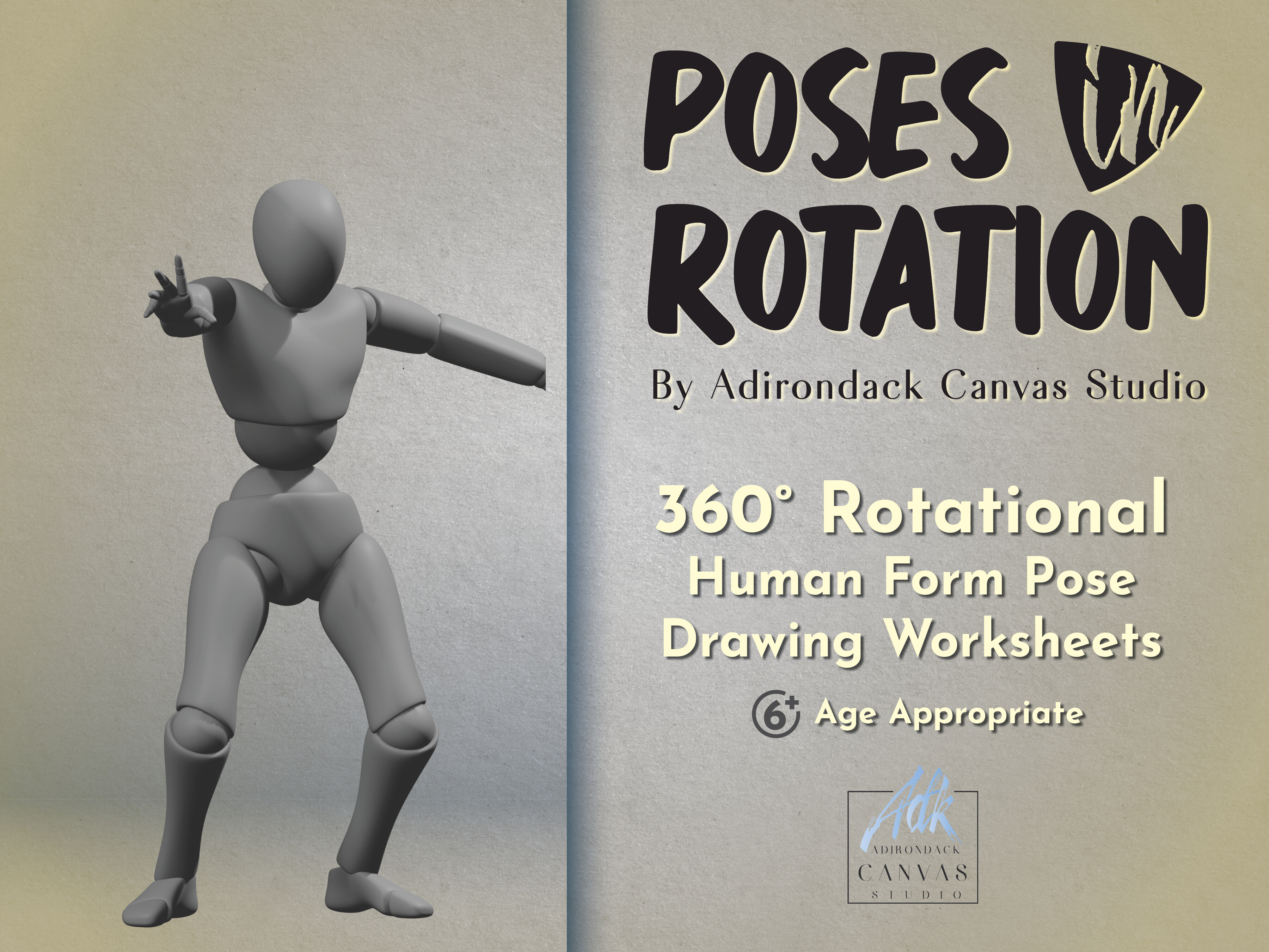 360˚ Rotational Human Form Pose Drawing