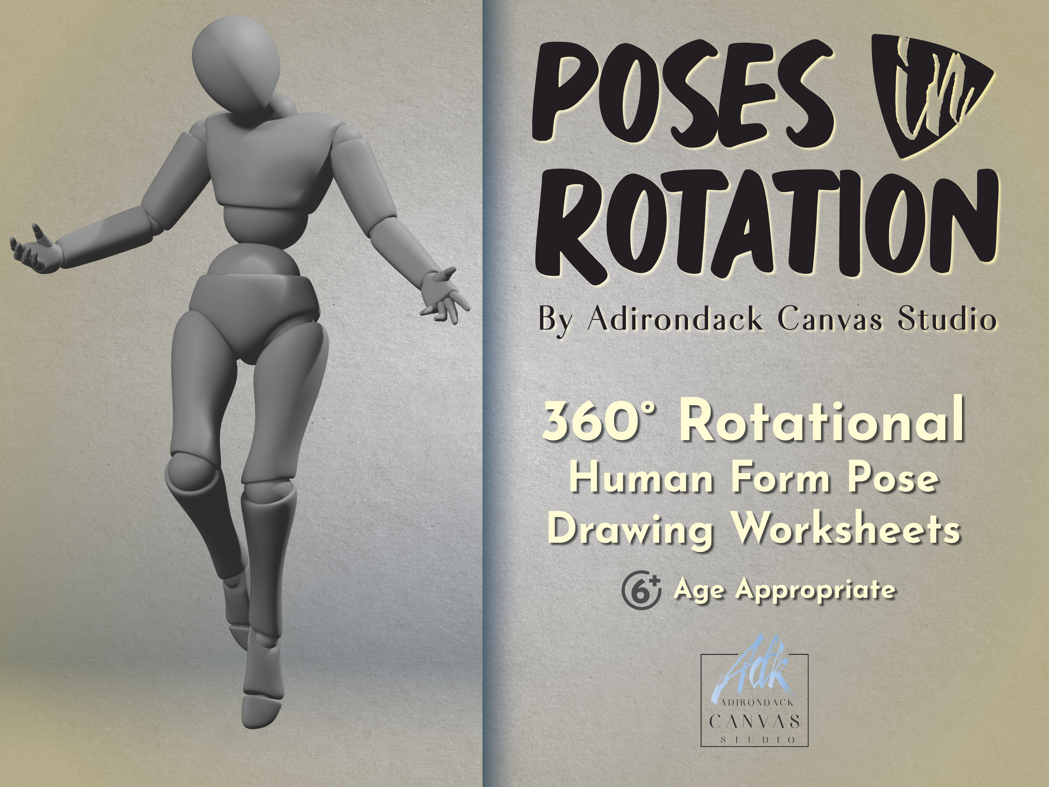 360˚ Rotational Human Form Pose Drawing