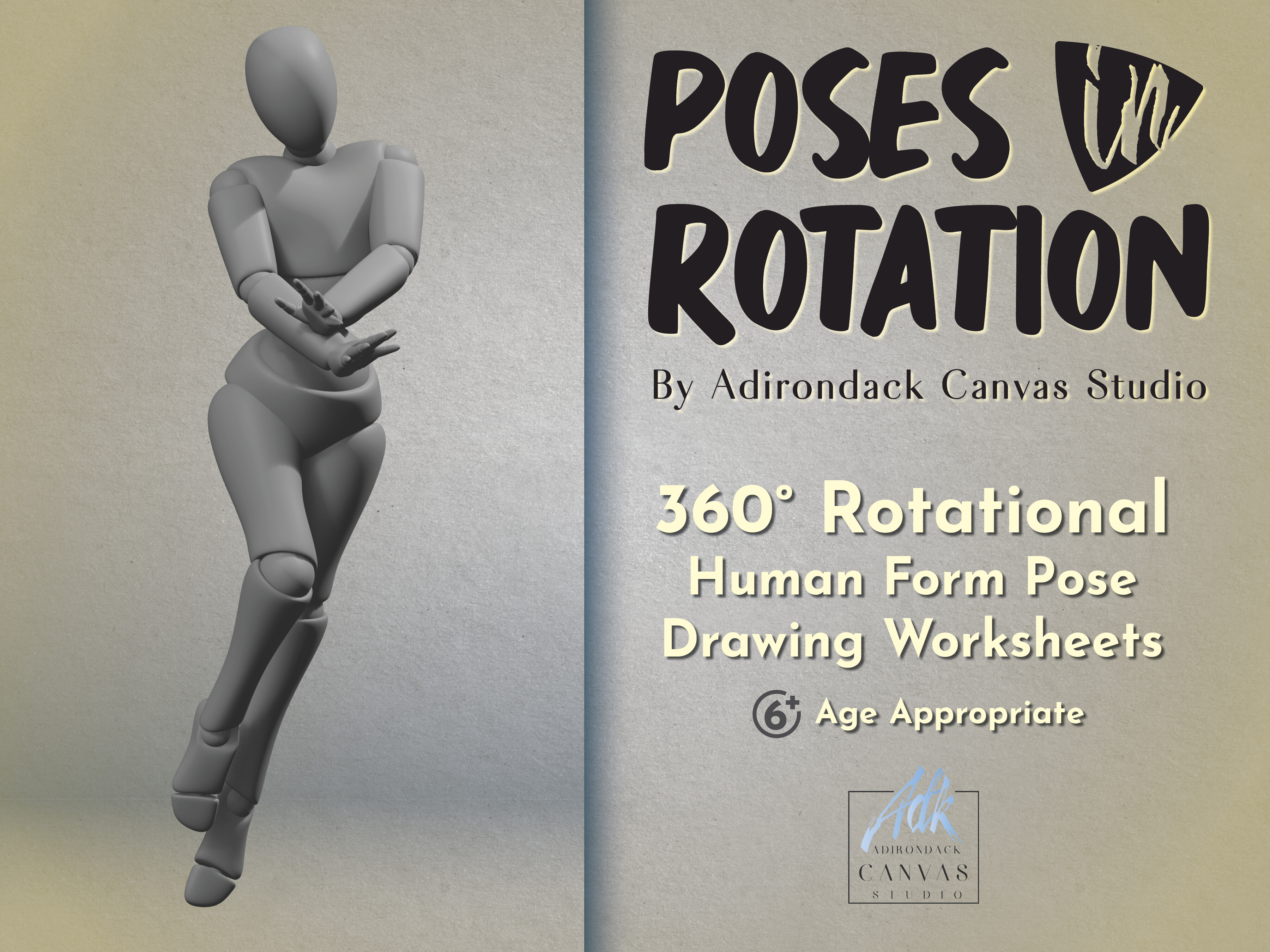 360˚ Rotational Human Form Pose Drawing