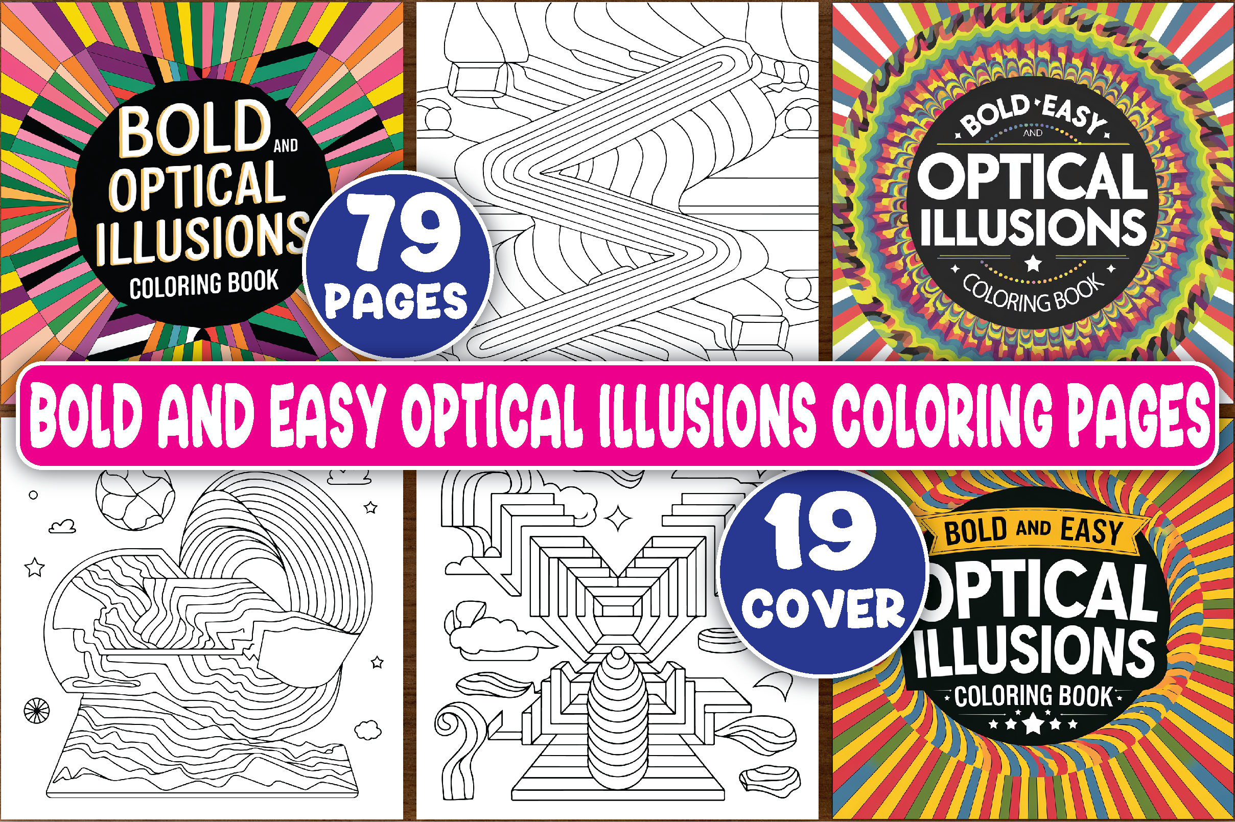 79 Optical Illusions Coloring Pages